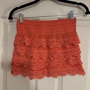 Medium Pink Knitted Skirt From Exist